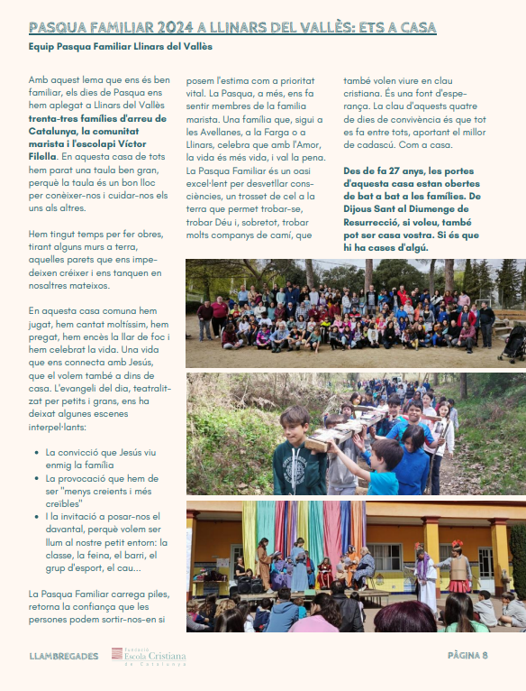Avui les pasqües #maristes de Llinars i les Avellanes, al #Llambregades de la <a href="/FeccComunicacio/">FECC</a>! Gràcies! Revivim els dies més intensos de l'any! <a href="/mogentllinars/">Casa colònies Mogent</a> <a href="/mavellanes/">Monestir de les Avellanes</a> #Etsacasa #AmbCristCaminemJuntxs #PasquaAvellanes2024