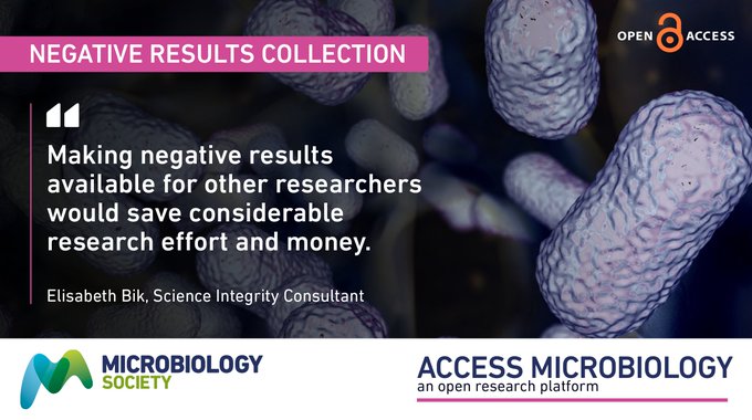 #AccessMicro proudly unveils its negative results collection, showcasing top studies published since the platform's inception. Dive into the introductory editorial by Elisabeth Bik @MicrobiomDigest & explore the collection here: microb.io/4afpQIj #OpenScience #OpenAccess