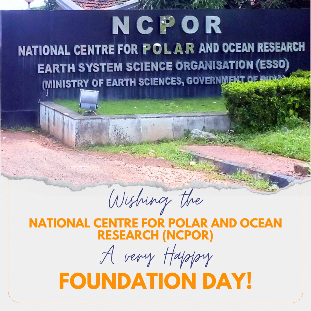 Sending warm wishes to the dedicated scientists and researchers at the @ncaor_goa of @moesgoi on their Foundation Day! Your relentless efforts & groundbreaking work in polar & oceanic research are truly commendable. May you continue to achieve new milestones & deepen our…