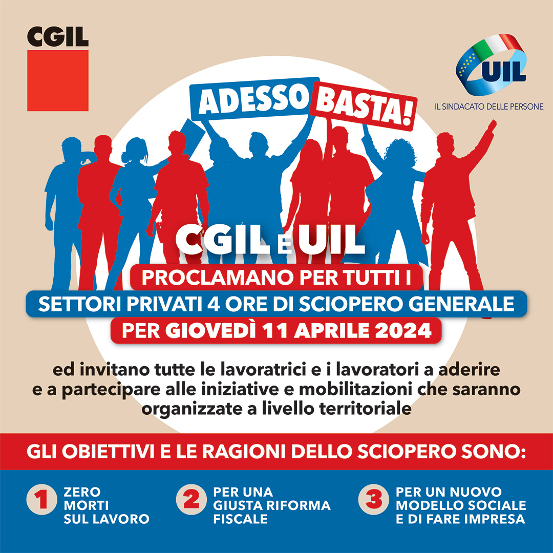 📣Italian workers will be on strike on 11 April!

They demand:
🔹 Zero deaths at work
🔸 Fair taxation
🔹 A new social model

EPSU fully supports its affiliates <a href="/FpCgilNazionale/">Fp Cgil Nazionale</a>, <a href="/filctemcgil/">Filctem Nazionale</a>, <a href="/uilpanazionale/">UIL PA Nazionale</a> &amp; <a href="/UILFPLNAZIONALE/">UIL FPL NAZIONALE</a>.

#Solidarity✊🏾