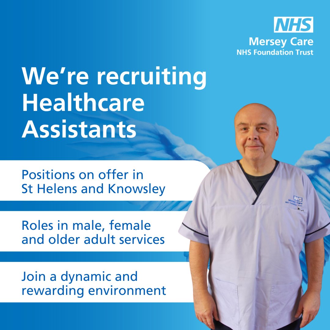 📣 We're recruiting #Nursing and #HealthcareAssistants based in #StHelens and #Knowsley 📣

Our inpatient services offer a challenging and rewarding environment for the right people.

Develop your career and we'll support you on your journey 👇🏽

bit.ly/mc-hcas

#HCAs