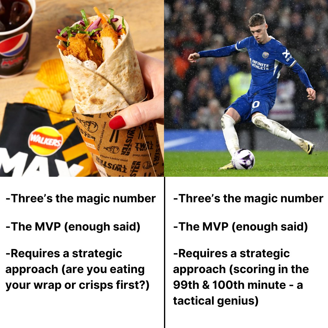 From Palmer’s hat-trick to KFC’s meal deal - good things happen in threes. #ChelseavsManUnited