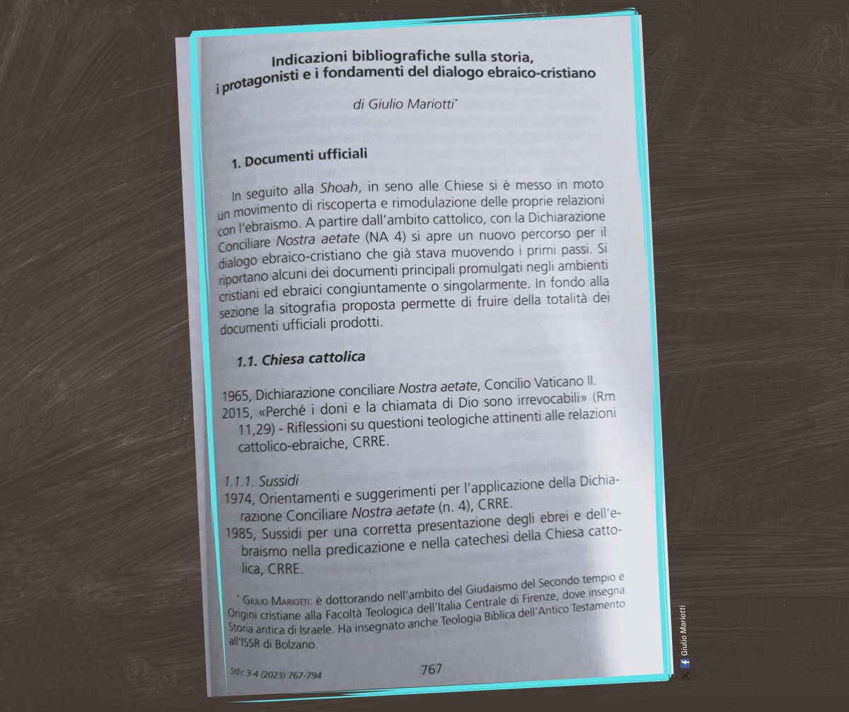 GiulioMariotti's tweet photo. Appena pubblicato 
"Indicazioni bibliografiche sulla storia, i protagonisti e i fondamenti del dialogo ebraico-cristiano", nell'ultimo numero di #StudiEcumenici 
Grazie @natlamamma e @ctgjselichot https://t.co/U92G2KkFmN