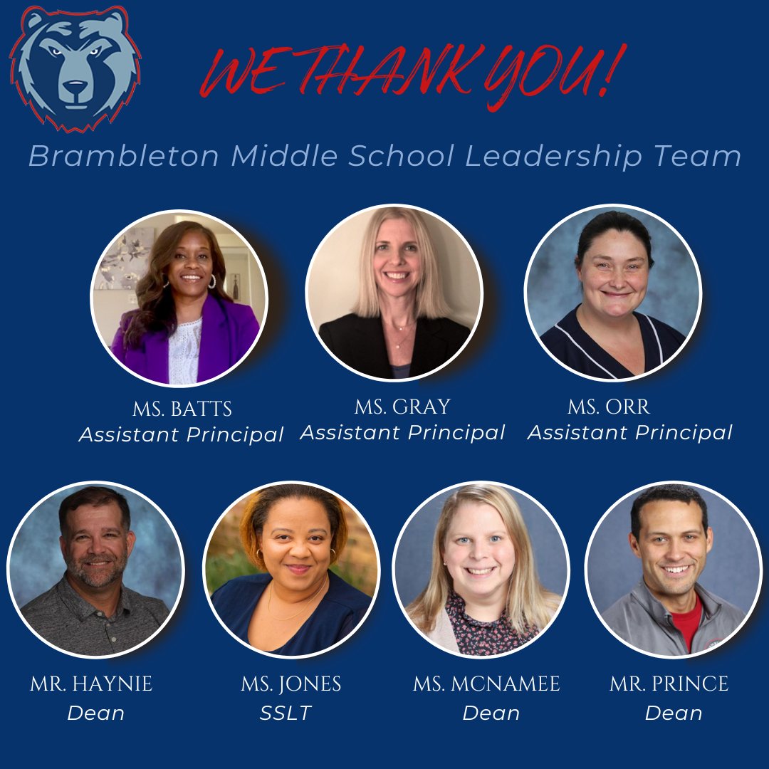 It is an honor to work with this group of educational leaders @BAM_MS_Official! Their dedication, expertise and student-centered service is vital to our school success! Happy National Assistant Principal Week to our team and all LCPS Middle School Leaders!