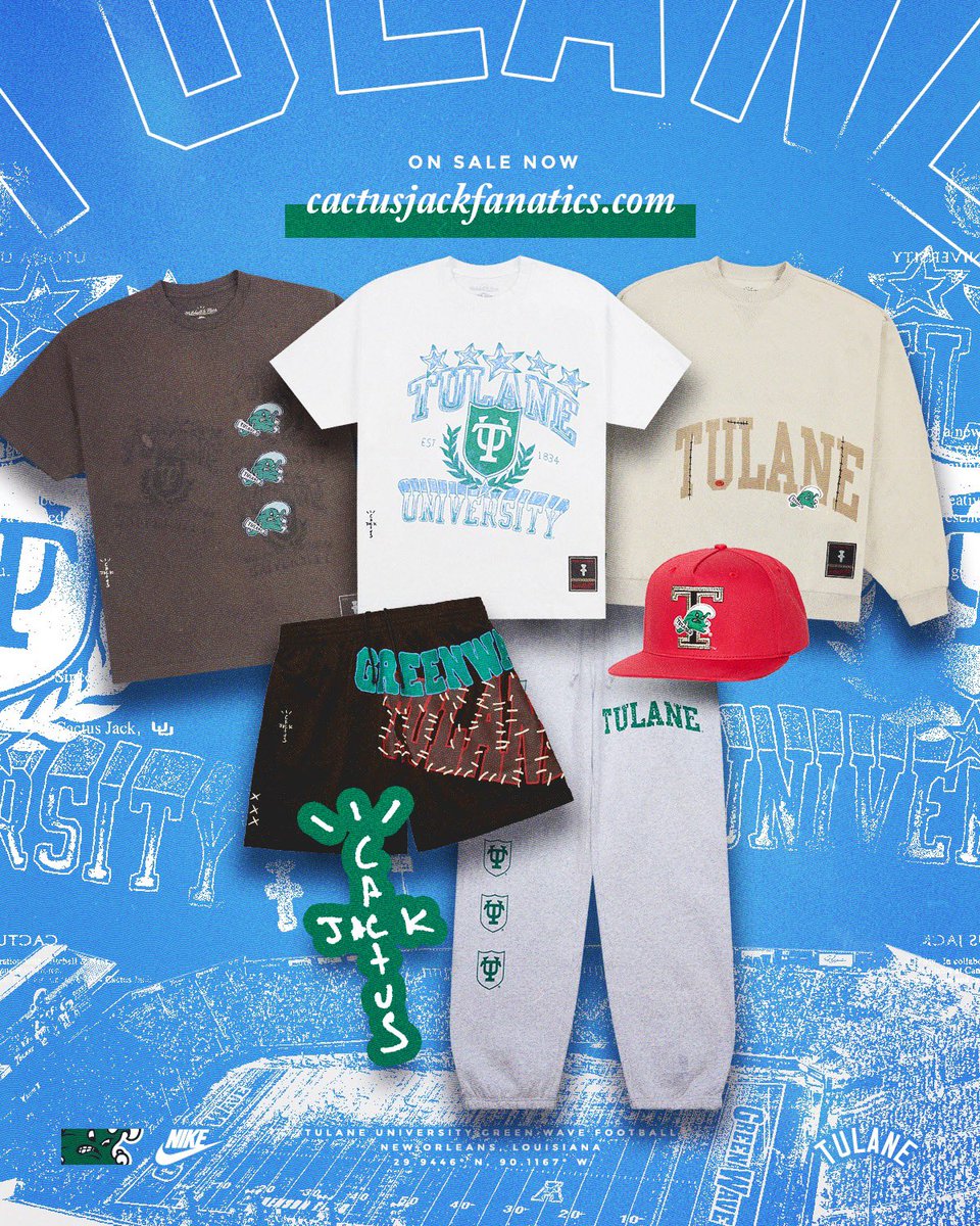 Tulane X @trvisXX is available online! Get them before they are gone! cactusjackfanatics.com #UptownFootball