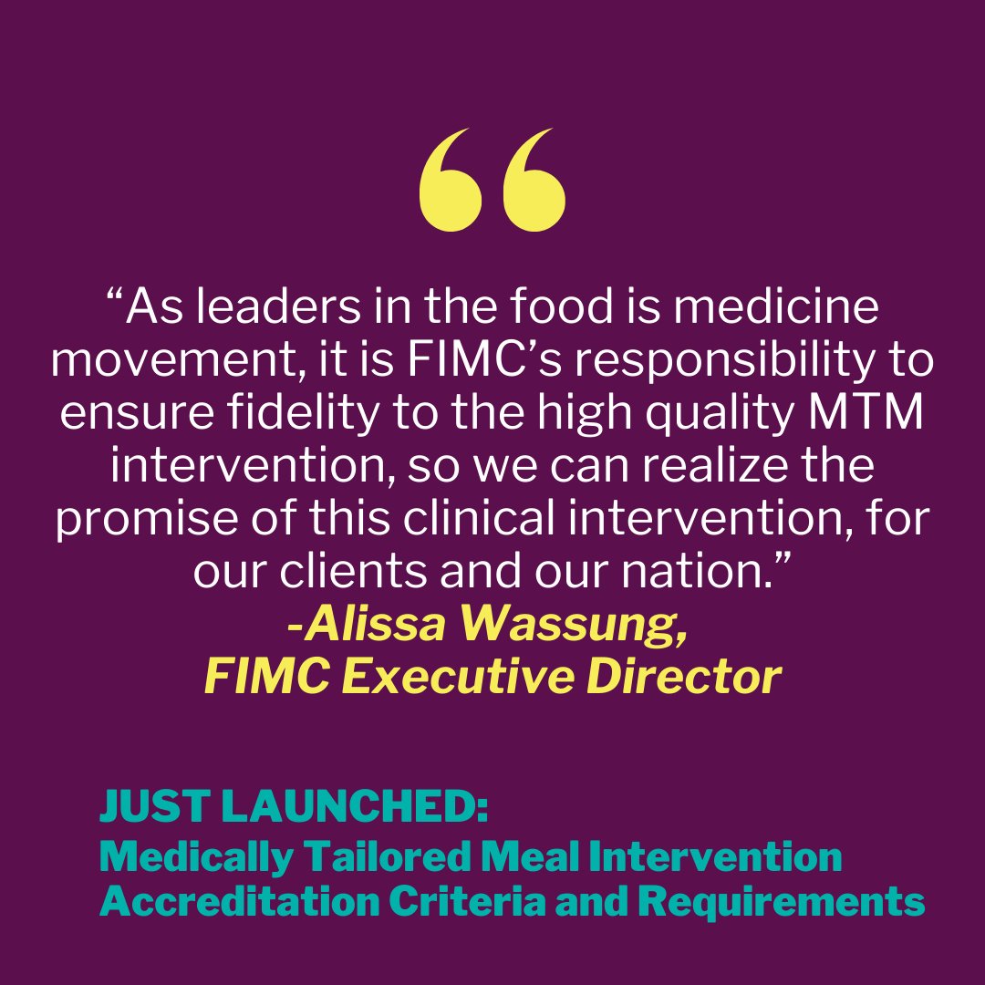 As leaders in the #foodismedicine movement, it is FIMC’s responsibility to ensure fidelity to the high quality #MTM intervention, so we can realize the promise of this clinical intervention, for our clients and our nation. #ACR bit.ly/3IX0Fy0