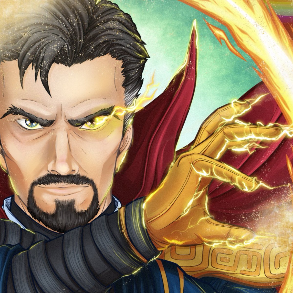 Igniheart's tweet image. I once played through Skyrim as a pure mage w/no armour, only rings &amp;amp; robes as "Dr Strange." Just kidding, I didn't do campaign, only all sidequests. Anyway, this one is an oldie, but I shined it up a little on a whim. Hope you dig it 🔥 #DoctorStrange