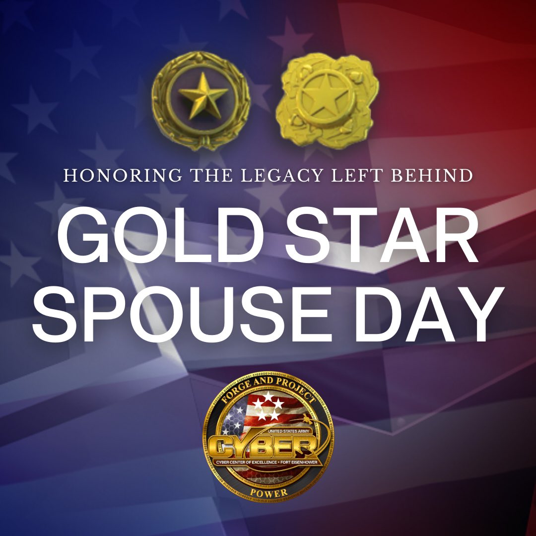 Today is #GoldStarSpouse Day. These spouses are the legacies of their loved one’s ultimate sacrifice. The Army will forever be indebted to our fallen and the families they leave behind. #GoldStar #ArmySpouses #FortEisenhower #LivingLegacies
