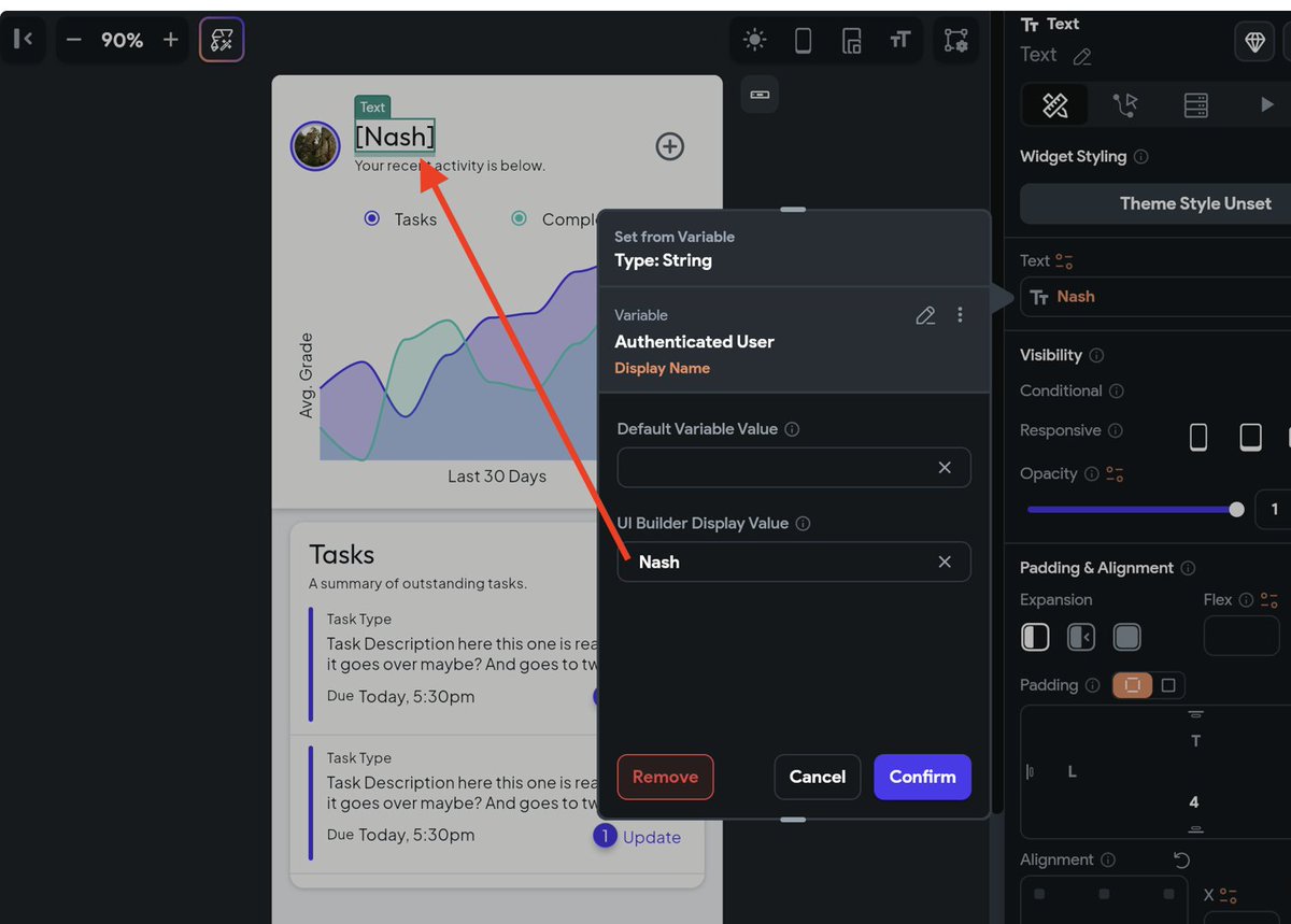 Every wish you could relabel your variables, so your UI builder preview is easier to understand? Well now you can! Check out the UI Builder Display Value in #FlutterFlow :)