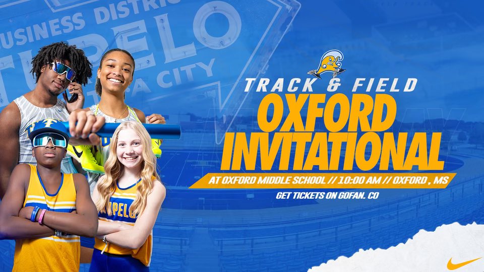 Meet Day! #FloodWarning Oxford Invitational ⏰ 10:00 AM 📍Oxford Middle School 🌡️51 ☀️ ℹ️ ms.milesplit.com/meets/582996-o… 📈 championbychoice.net/meets/29539 🎟️$7 on gofan.co/app/school/MS1… #WeRunTheTUP #GoWave @tupeloschools @TupeloAthletics