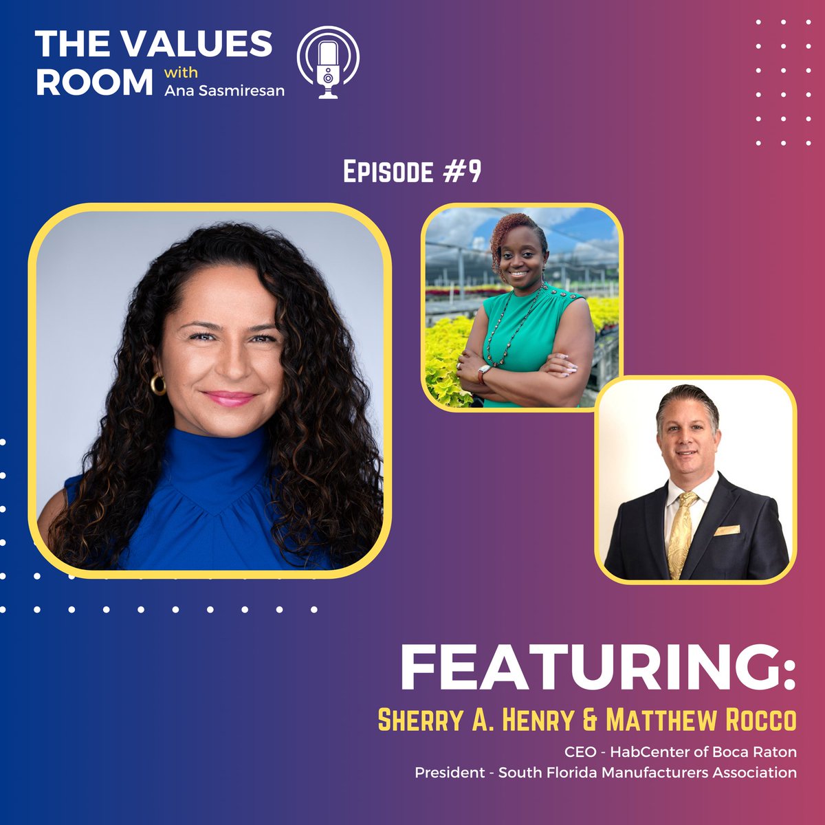 Learn more about the Values and Missions that advance Non-Profit causes for the HabCenter Boca Raton and the South Florida Manufacturers Association from Sherry A. Henry, CEO at HabCenter, and Matthew Rocco, President at SFMA. Listen to the podcast, open.spotify.com/episode/1ICPIl…