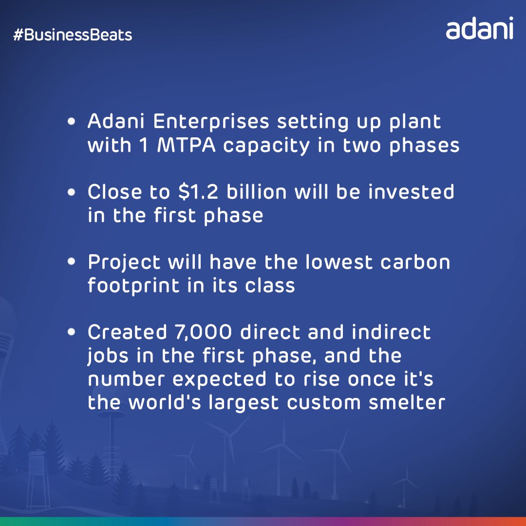 We're building the world's largest single location custom #copper smelter in Mundra, #Gujarat, investing $1.2 billion in the first phase in a low-carbon operation, creating 7,000 direct and indirect #jobs, and addressing global #green demands. #Adani