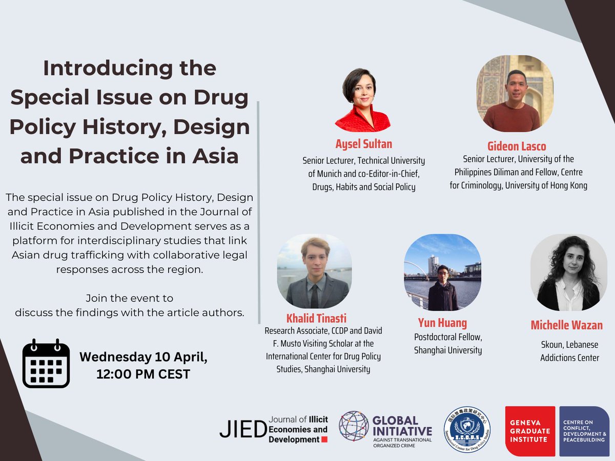 📢 You won't want to miss this webinar about #JIED's Special Issue on Drug Policy History, Design & Practice in Asia with @DrAyselSultan @gideonlasco @HYSHU2015 @m_wazan and Khalid Tinasti Register here 👉 iheid.webex.com/webappng/sites…