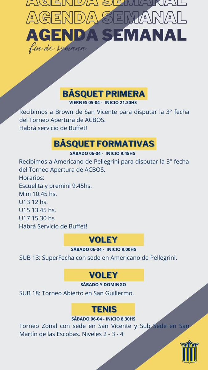 CAMJ1920's tweet photo. Agenda Deportiva https://t.co/FuY3OJglrZ