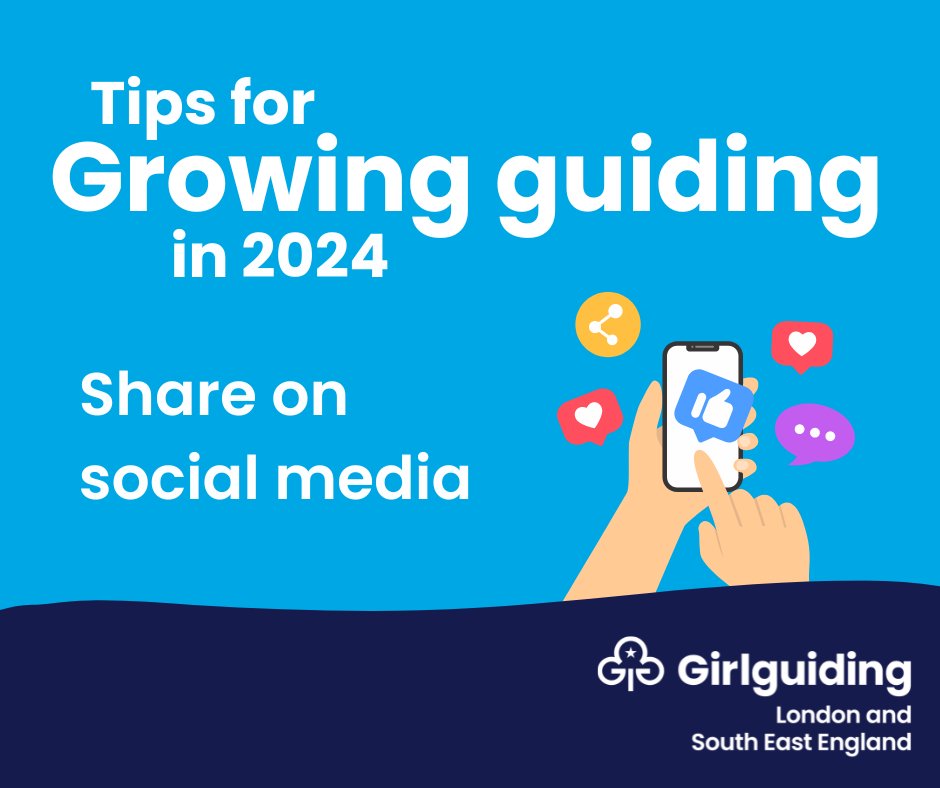 Get posting! Regular social media posts can have a big impact. Positive posts with smiling girls and volunteers show everyone how much fun we have. If you're short on time, you can re-share our region posts as well as those by @Girlguiding or your county or division.
