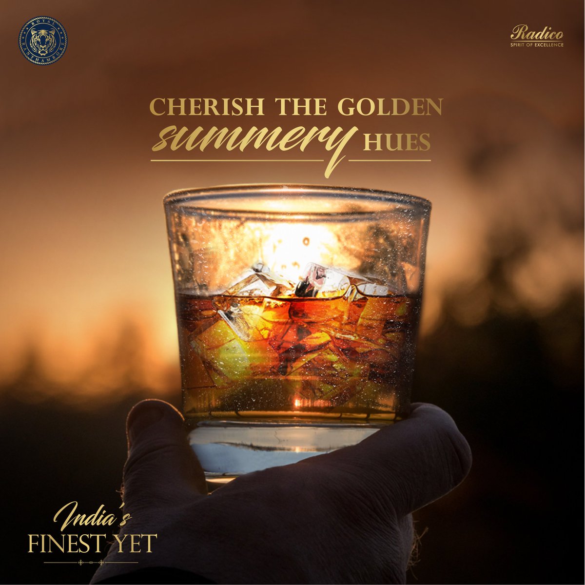 Rejoice in the warmth of this season with India’s Finest blend by your side, meticulously crafted to immerse your senses in a royal symphony of flavors and aromas. #Radico #RoyalRanthambore #Summer #IndiasFinestYet #RoyalBlend