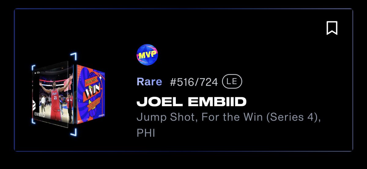 It's time for another giveaway we got FTW MVP Badged Embiid . Just like/retweet and follow to be entered will draw this right after the Anthony Davis MGLE giveaway . And keep your eyes out for another Banana Shake giveaway too