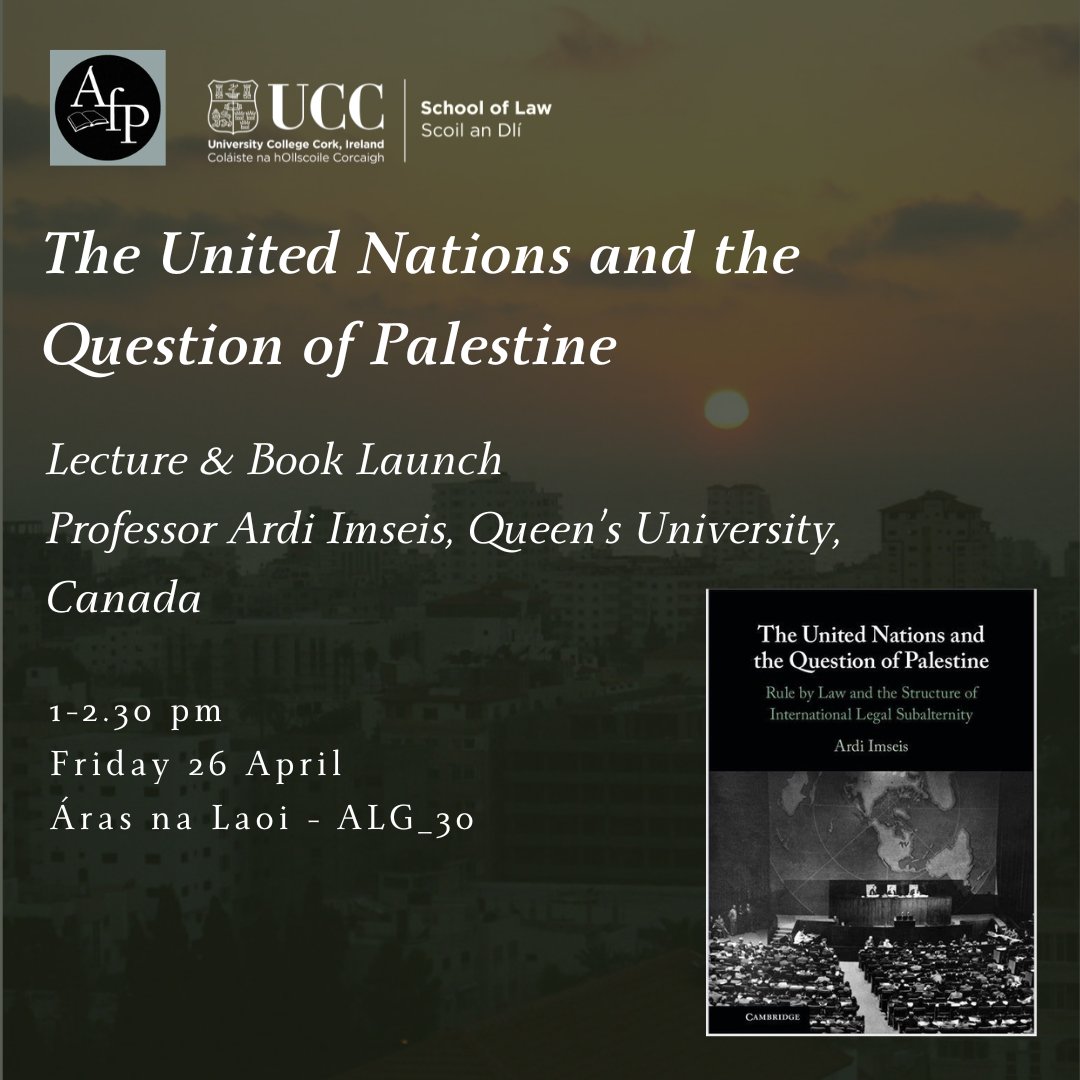 Join us Fri 26 April to discuss Ardi Imseis’s new book, The United Nations and the Question of Palestine, in which he explores the UN’s management of the longest-running problem on its agenda, critically assessing tensions between the Organization’s position and international law