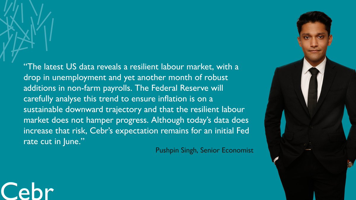 Commenting on today's US labour market data release, Cebr Senior Economist Pushpin Singh said: