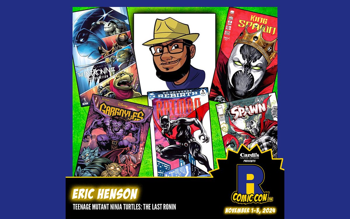 Please welcome @erichensonart to #RICC2024! Eric is best known for his cover illustration on Teenage Mutant Ninja Turtles & #TMNT: The Last Ronin, Scott Synder's Undiscovered Country/Nocterra, Mark Millar's Prodigy, and Brian Pulido's Lady Death. Buy tickets now to meet him!