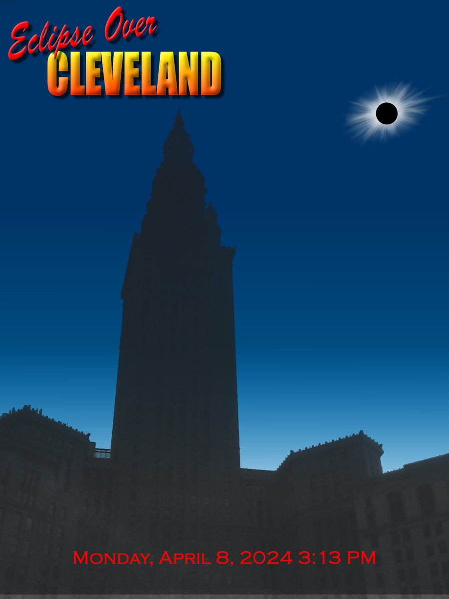 If the current meteorological horoscope holds out, here's what observers on @CLEPublicSquare can hope to see at 3:13PM on Monday during the #EclipseOverCleveland!