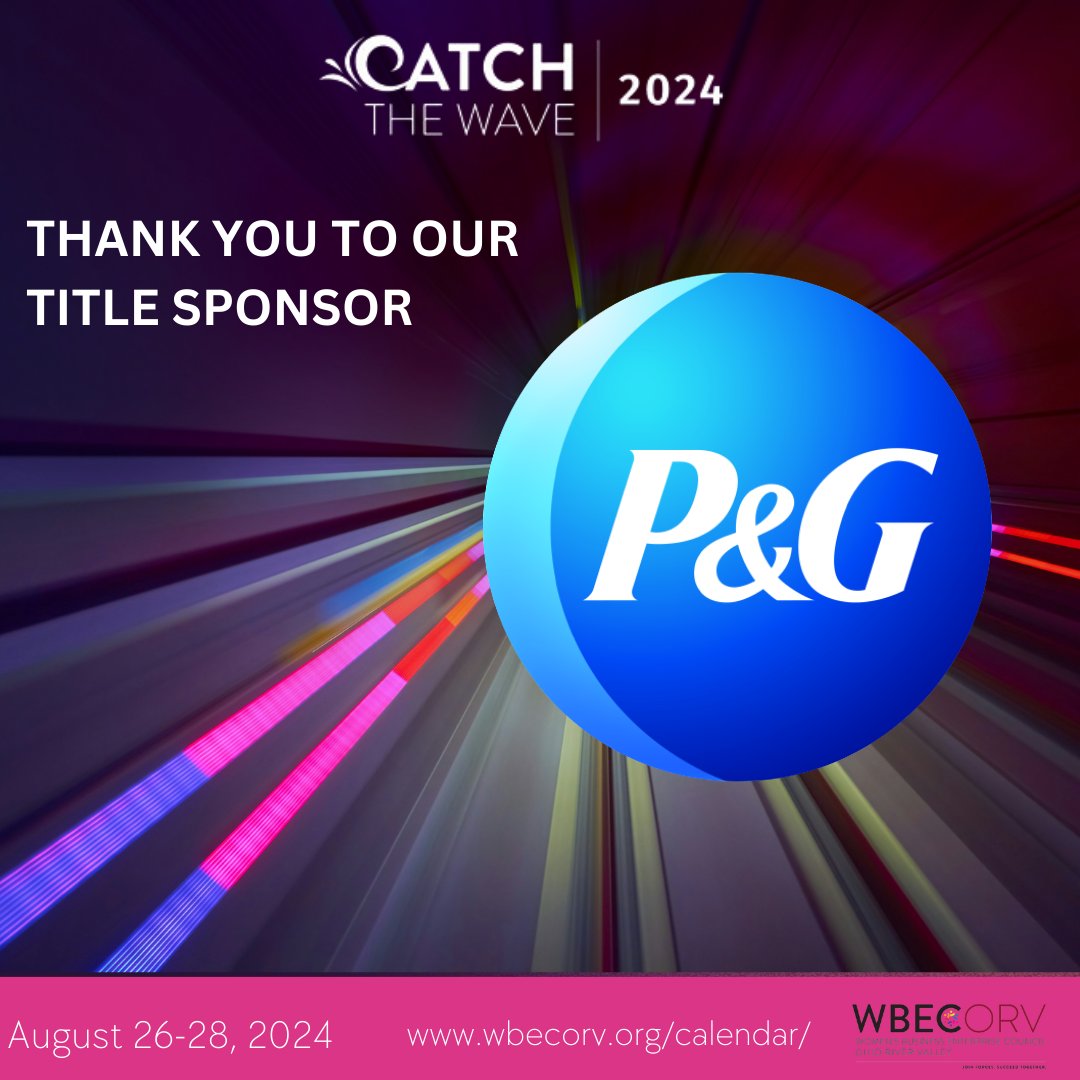 Thank you to our Catch the Wave Title Sponsor, P&amp;G! We're excited to have them as a Title Sponsor this year and look forward to an amazing conference in August. Interested in joining them as a sponsor? Reach out to us for more information. #catchthewave2024