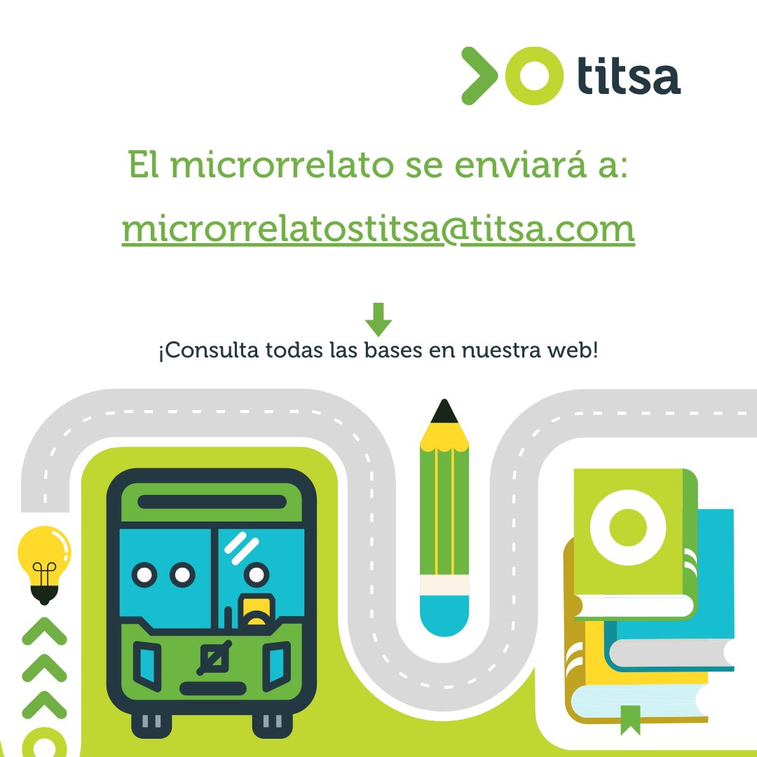 titsa's tweet photo. ¡Participa en el #Concurso de Microrrelatos de @titsa  2024!

📚¿Qué mejor manera de celebrar el #DíadelLibro que con tu creatividad en acción? 

⏰¡Fecha límite para enviar tu obra: 18 de abril a las 12:00!

👉Consulta las bases: https://t.co/0Xw6R0tXBJ https://t.co/7UHBXoZnnl
