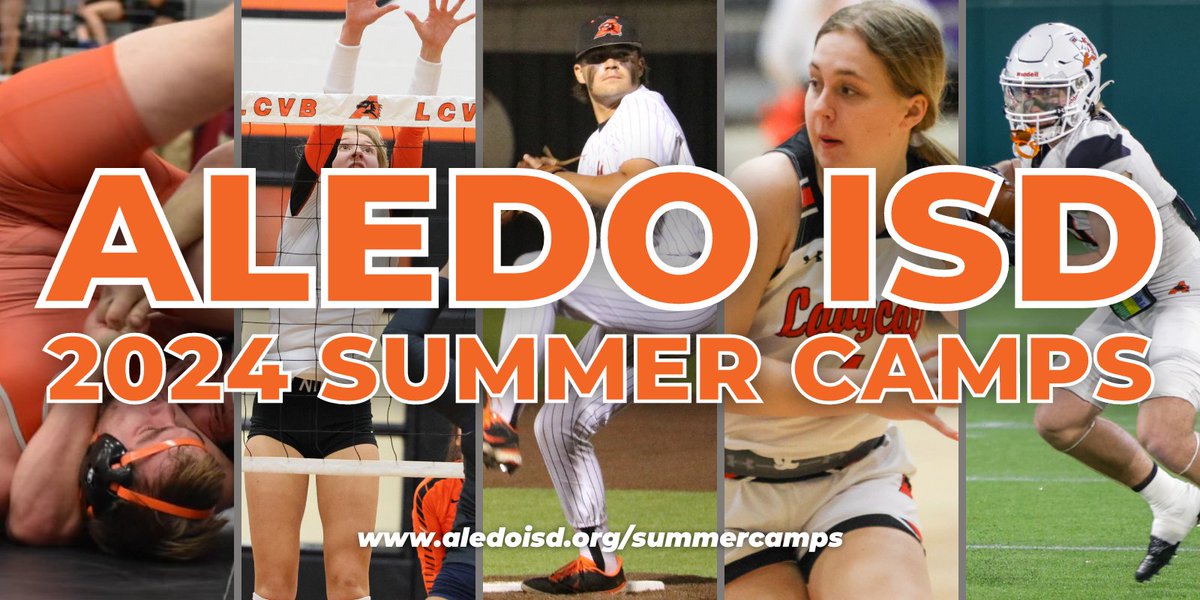 The Aledo ISD 2024 Summer Camps website is LIVE! 📆 Get your summer calendars out and get registered today! Find camp information and the link and instructions to pay online at aledoisd.org/summercamps! #AllinAledo #GrowingGreatness