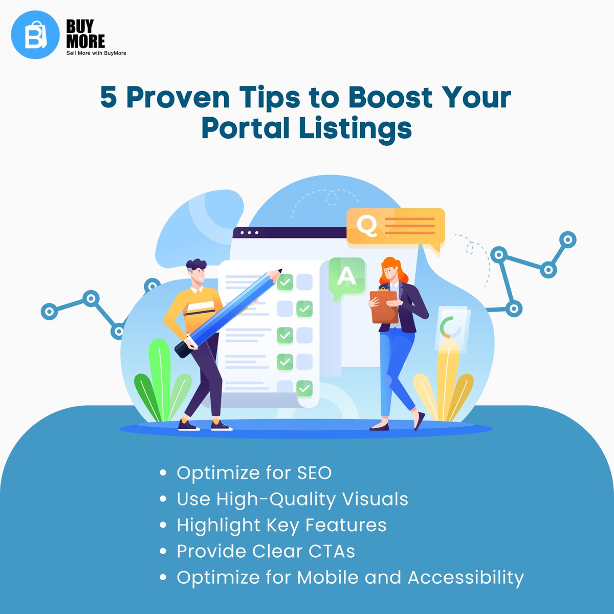 Proven Tips to Boost Your Portal Listings! 🚀

#SEOoptimization #SEO #VisualMarketing #EcommerceBusiness #CallToAction #MobileFriendly #Accessibility #KeywordResearch #DigitalMarketing #OnlineVisibility #UserExperience #EcommerceTips #EcommercePortals #EcommerceListings #BuyMore