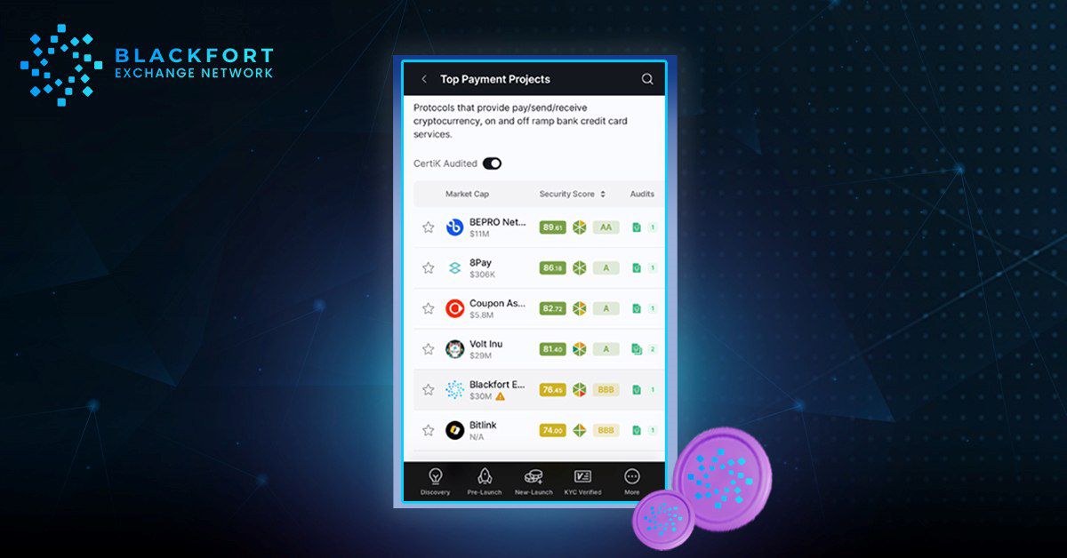 We did it everyone 🥳🚀!

$BXN is now sitting as one of the top 5 <a href="/CertiK/">CertiK</a> audited payment tokens! This is huge - our commitment to security and excellence is paying off, and we couldn't have done it without our amazing community. 🌟

Here's to making seamless, secure payments the