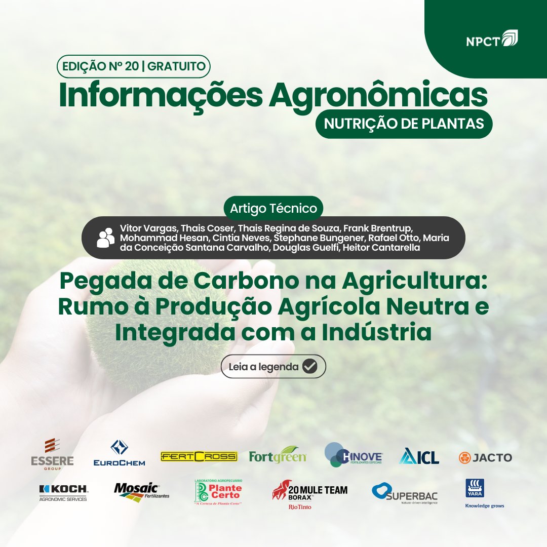 📍 Acesse o artigo completo em npct.com.br/IANutricao

#NPCTBrasil #FertilidadedoSolo #NutriçãoDePlantas #Fertilizantes #InformaçõesAgronômicas