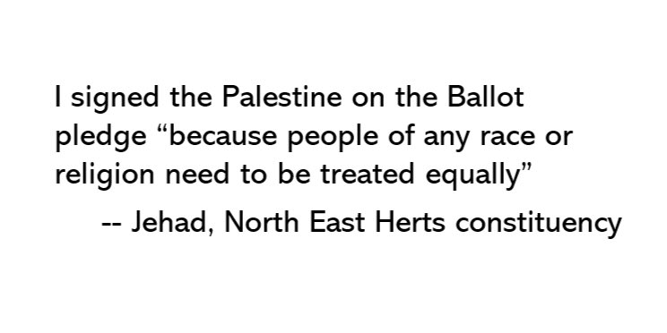 Make your pledge today not to vote for any party that doesn’t put Palestinian rights on its agenda! palestineontheballot.co.uk @PalestineBallot