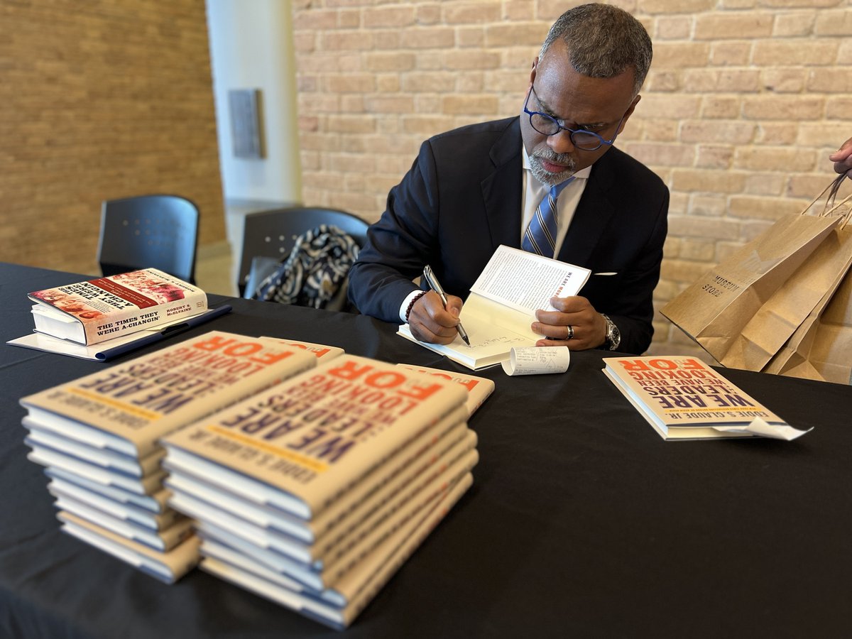 Thank you @esglaude for starting your book tour at the Two Mississippi Museums in conversation with Pamela D.C. Junior. Signed copies of 'We Are The Leaders We Have Been Looking For' by Eddie Glaude Jr. are available at the Mississippi Museum Store. @Harvard_Press