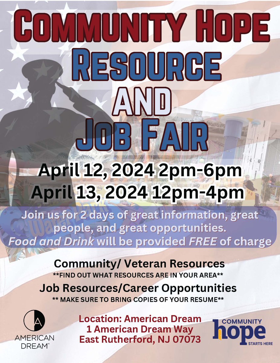 Join as at the Community Hope Resource and Job Fair April 12 -13! Learn about how @ScreenNJ can help you.screennj.org