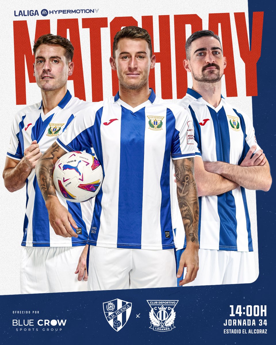 🥒 𝗠𝗔𝗧𝗖𝗛𝗗𝗔𝗬 ⚽️ #SDHuescaLeganes 🏟️ El Alcoraz 📅 Matchweek 34 @LaLiga2 ⏰ 2 p.m. (CET) #⃣ #VamosLega