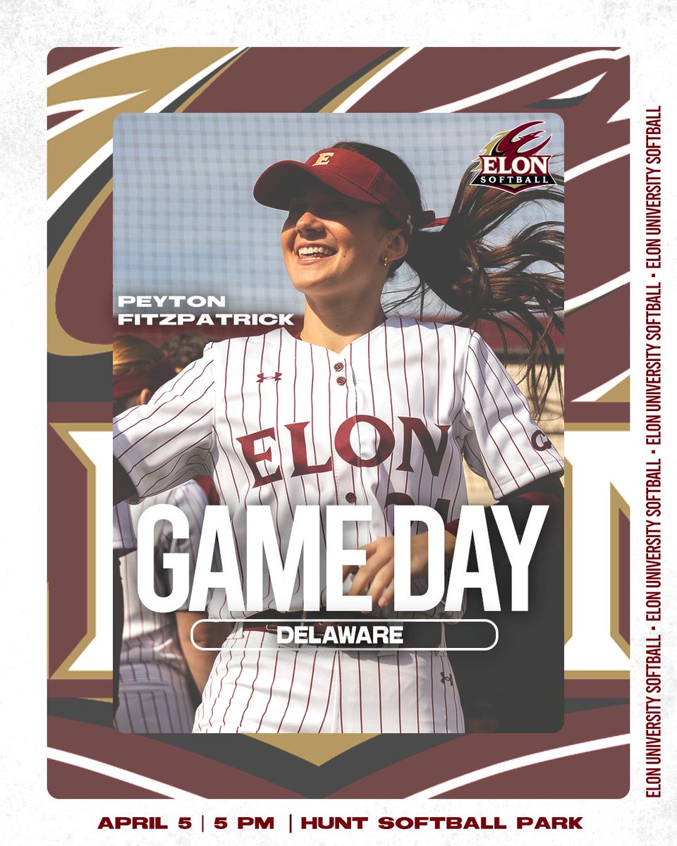 𝐓𝐆𝐈𝐅! Back on the Hunt today, hosting the Blue Hens! 🆚 | Delaware 📍 | Elon, N.C. 🏟️ | Hunt Softball Park 🕔 | 5 p.m. 💻 | @FloSoftball ℹ️ | linktr.ee/elonsoftball #EUSB 🥎 #Team47