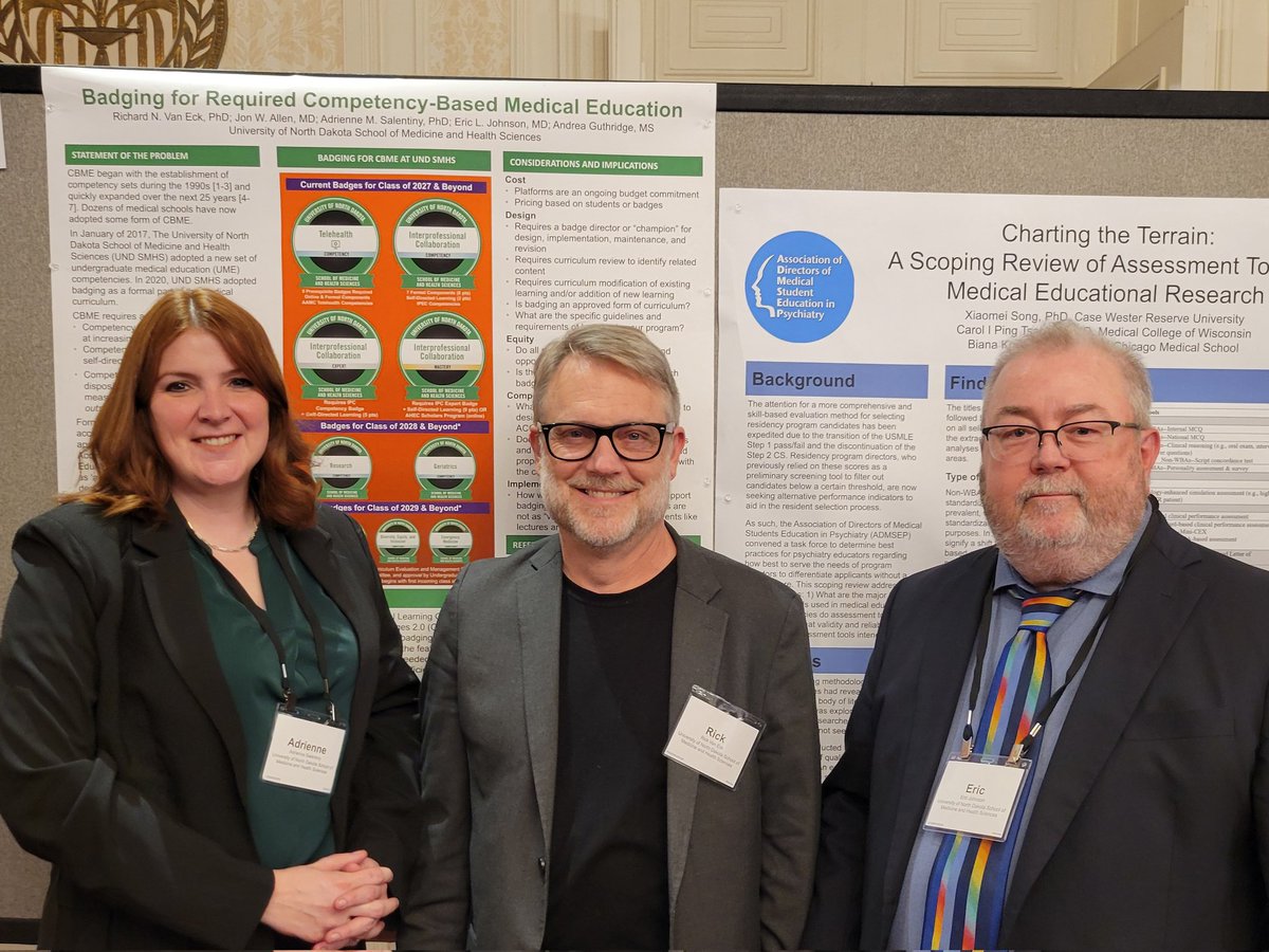 We are representing the #UNDSMHS at the #AAMCCGEA conference this week with our poster on badging for competency-based #meded! #cgea2024 #undproud @nodakademic @DrRickVanEck