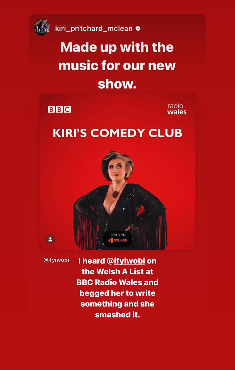 I am seriously in love with @BBCRadioWales if you don't listen to their shows, pls do! I'm beyond excited that the one and only @kiripritchardmc asked my daughter @IfyIwobiMusic to compose the opening track and jingles for her brand new show which aired yesterday! Legend! yes🌟🎶