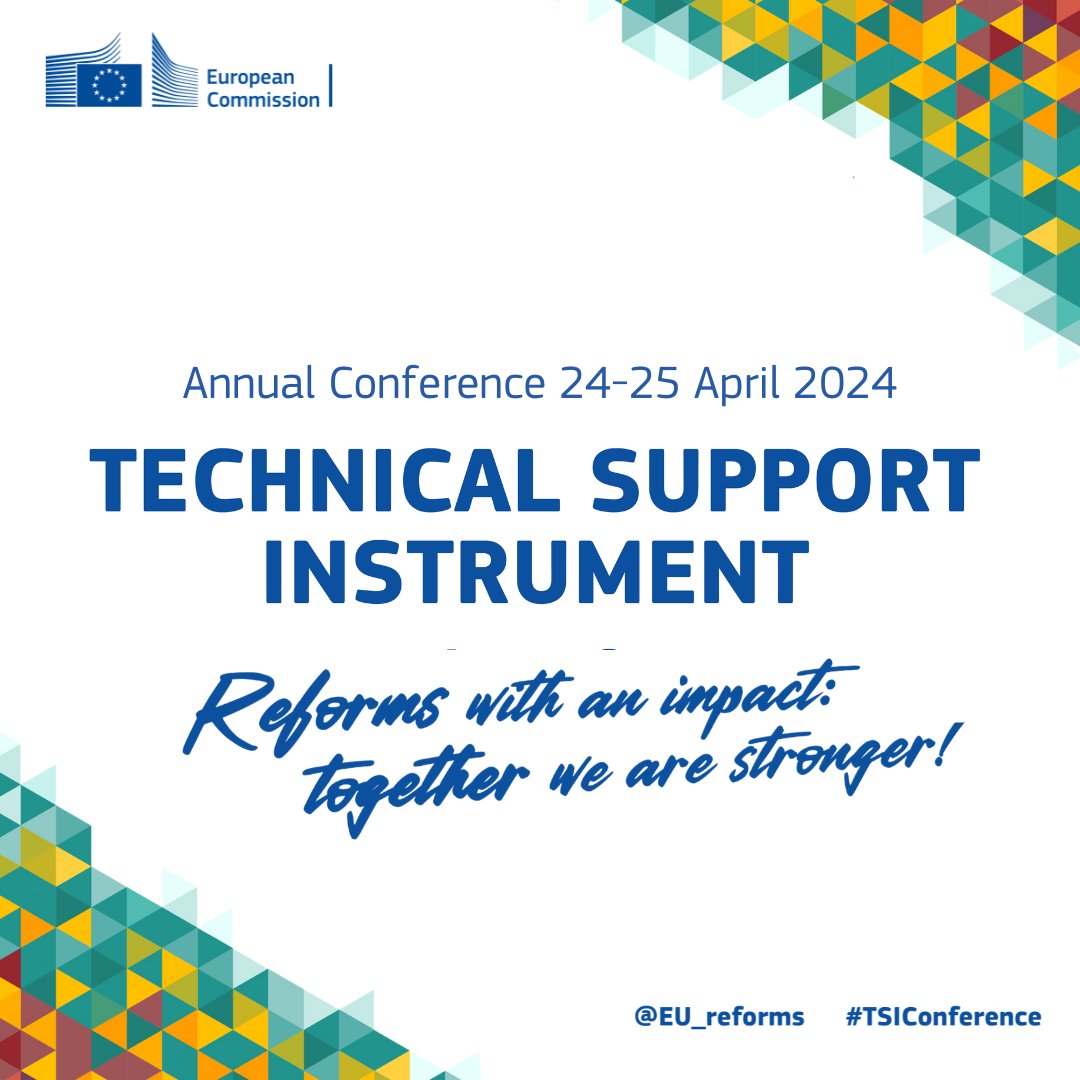 🌟 Exciting Announcement! 🌟 The 2024 Technical Support Instrument Annual Conference is approaching! 💪Join us on 24-25 April in Brussels for insightful discussions on EU reforms and the launch of the TSI 2025 Cycle. Register now! 👉europa.eu/!QVTVM3