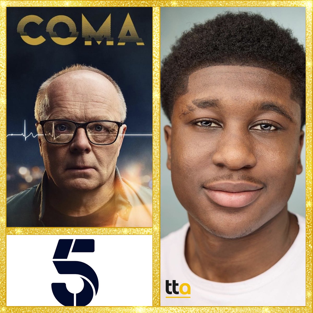 You can see our brilliant KWADWO KWATENG as Mason Cartwright in the new Channel 5 series, ‘COMA’. Series out now!💥 ⭐️Client: KWADWO KWATENG 💥Streaming: @channel5_tv #tta #ttaadults #coma #channel5