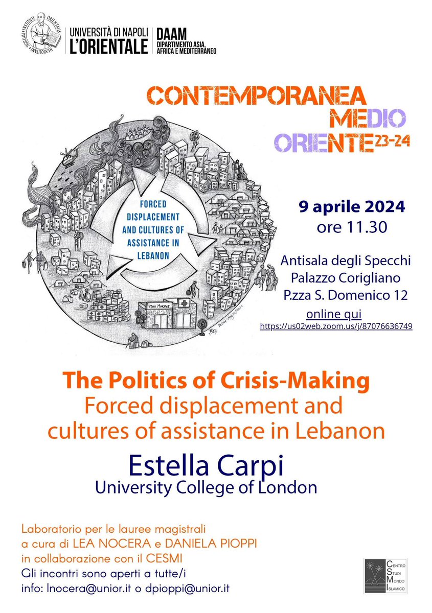 If you're around and you're interested in discussing aid in Lebanon, I'm presenting my book in Naples next Tuesday. Thanks to Lea Nocera and Daniela Pioppi for organising this, much grateful <3