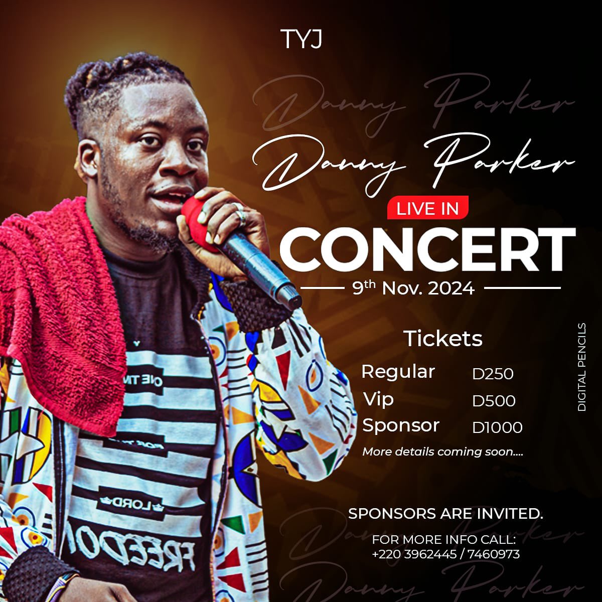 Hey Peeps🤗 
Exciting announcement!!! 📢🔥
Danny Parker live in Concert! 🕺🏾 
🗓️ Nov. 9th 2024!!! *Ticket 🎟️ prices are out!*
Start saving your coins to purchase your ticket as soon as they drop. 
More details coming soon!
#1timeforthelord #2timesforthechurch
