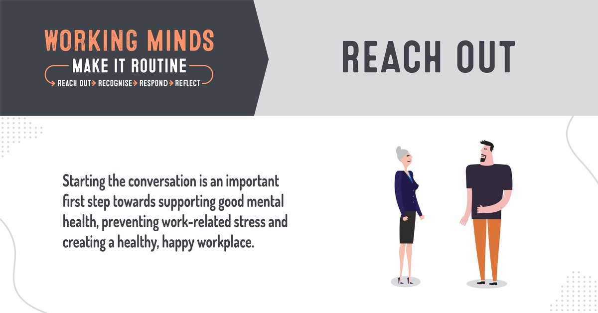 NEBOSH supports the Health and Safety Executive's Working Minds campaign. This month we're encouraging you to take ‘5 steps in 5 weeks’, to help combat stress. The first step is to Reach Out and start the conversation. Access support tools here: bit.ly/4alncAB