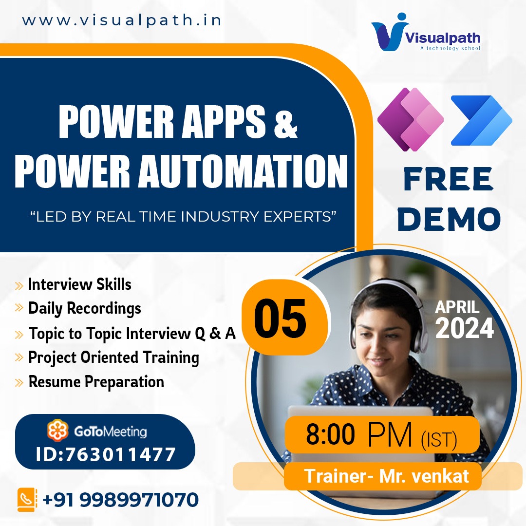 VisualpathPro's tweet image. Join Now: bit.ly/3TJXyOZ
Attend Online #FreeDemo On #PowerApps and
#PowerAutomation
Demo on: 5th April, 2024 @ 8:00 PM (IST)
Call on: +919989971070
WhatsApp: bit.ly/47eayBz
Visit: visualpath.in/microsoft-powe…
#microsoft #powerbi #onlinelearning #student #ITskills