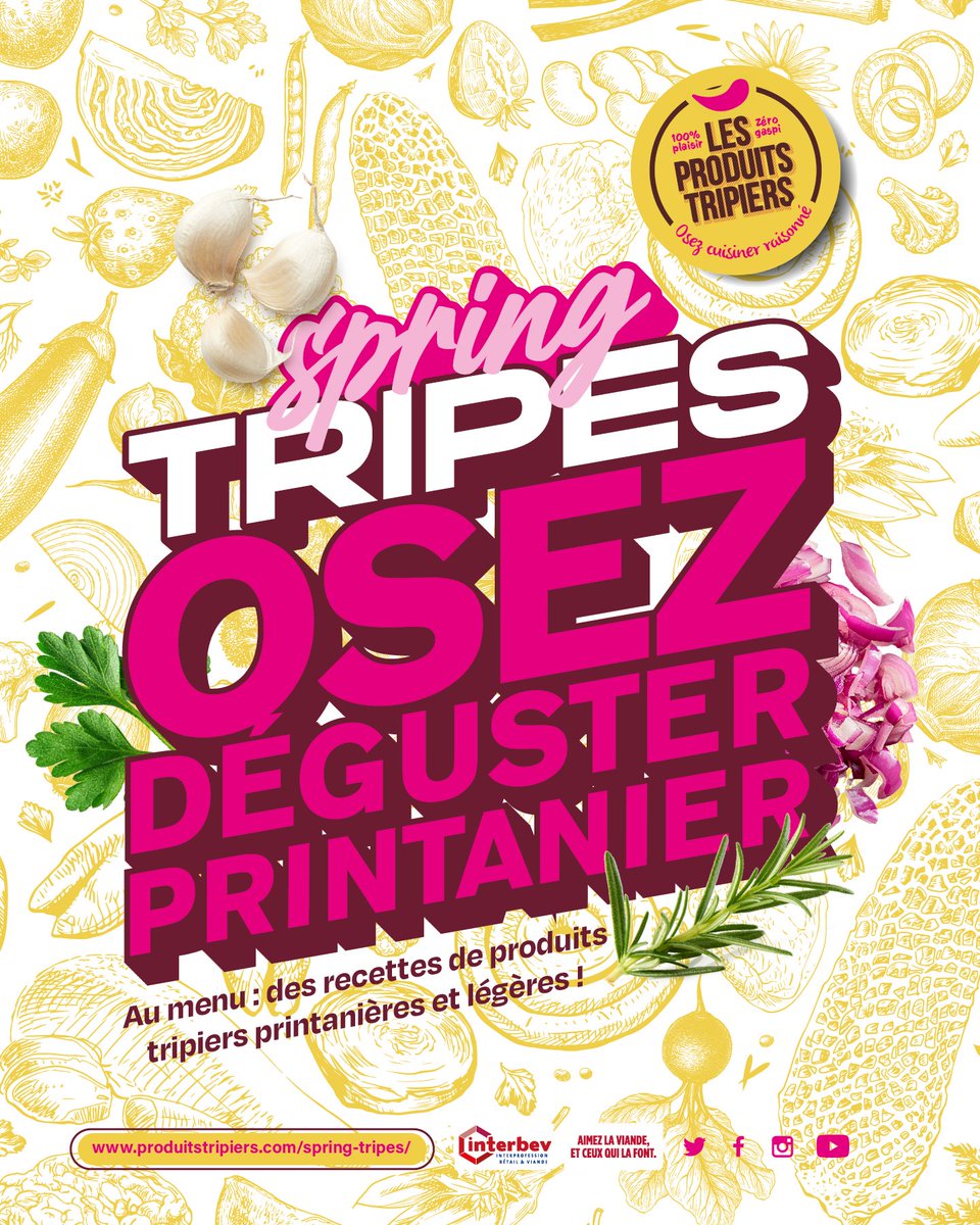 tripierdefrance's tweet photo. Au printemps, @LesProTripiers s’associent aux légumes primeurs de saison pour créer des recettes légères aux mille saveurs, mêlant des textures variées et inattendues. Participez au JEU CONCOURS #SpringTripes du 21 mars au 21 juin 👍Règlement sur https://t.co/CmDNKLqRgD https://t.co/9sSzzZcfun