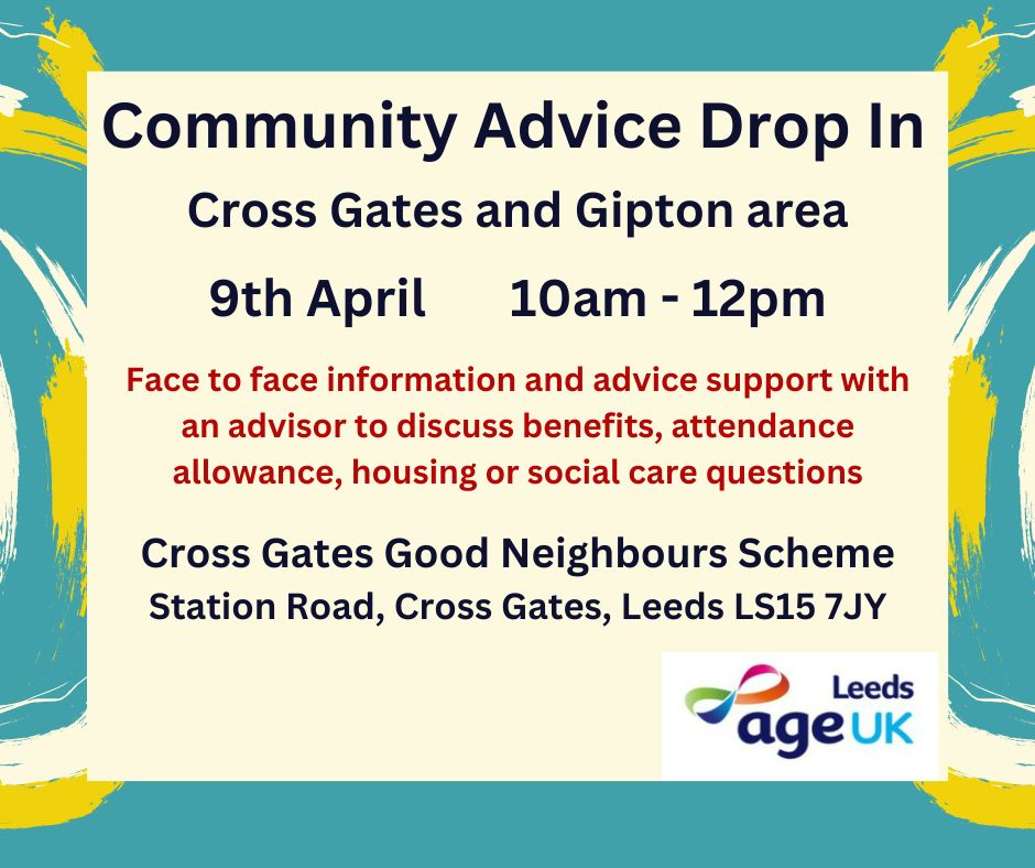 Our Information and Advice team are holding a drop in next week. Details below...