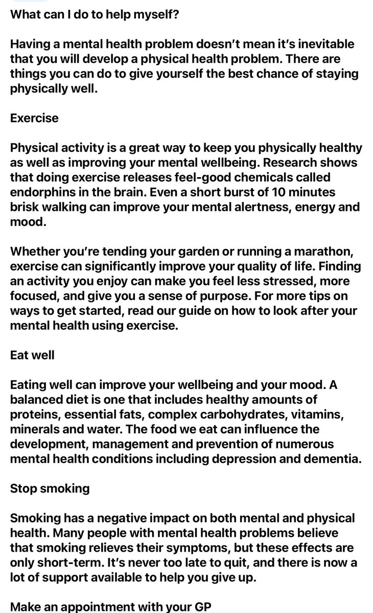 edmhss's tweet photo. What can I do to help myself?
Having a mental health problem doesn’t mean it’s inevitable that you will develop a physical health problem. There are things you can do to give yourself the best chance of staying physically well.

https://t.co/o5ChKXq0XN

#mentalhealth  #charity https://t.co/3y4IxiZ98E
