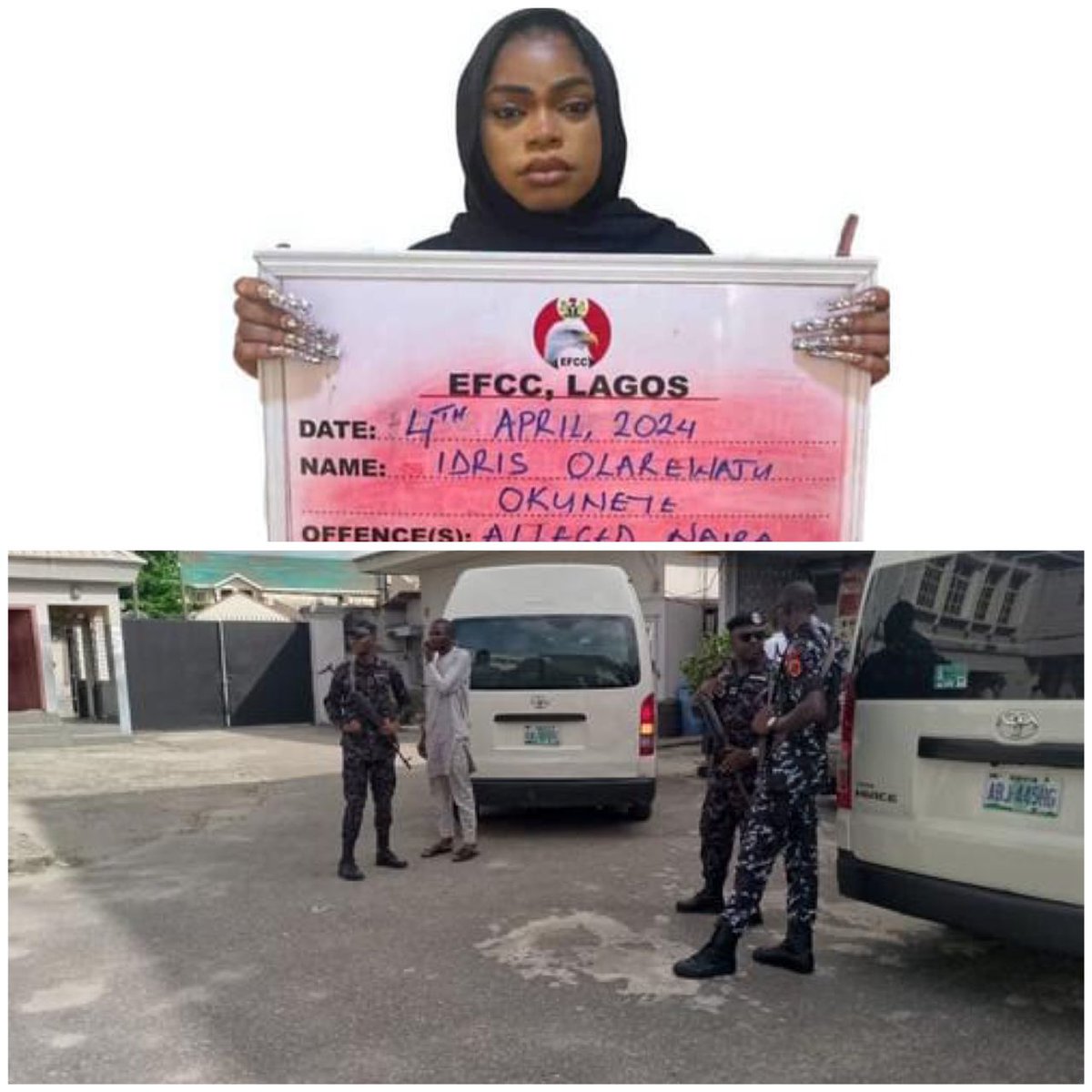 Idris Okuneye aka Bobrisky arrives at court for his arraignment by EFCC