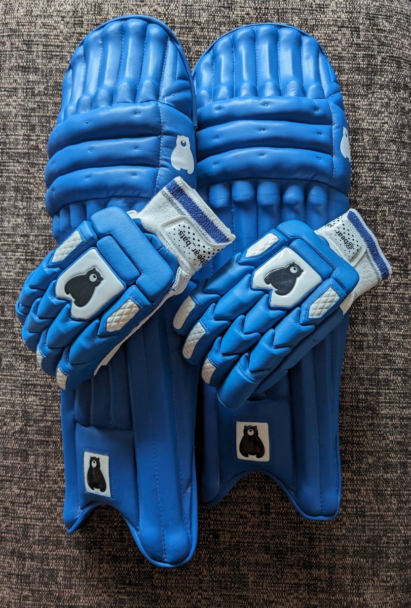 Busy morning this morning packaging up this royal blue softs bundle. These beauties are heading up to @pottyadventures for his son and will be on display @NorthopHallCC and @CricketNWales games this coming season! #swearbythebear #colouredcubs #gogbears😉