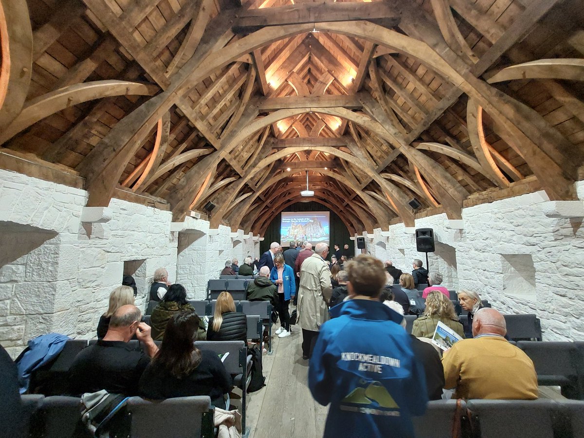 Crowds gathering to hear about @StDeclansWay Strategic Plan, partly funded by Waterford Leader Partnership, in the @opwireland Rock of Cashel @DeptRCD @WLPLeader @KMDActive @capnetworkire #walksWaterford #RockofCashel